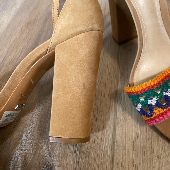 SCHUTZ Joannas Ankle Strap heel Sandals multi color boho summer size 9.5B - Picture 8 of 8